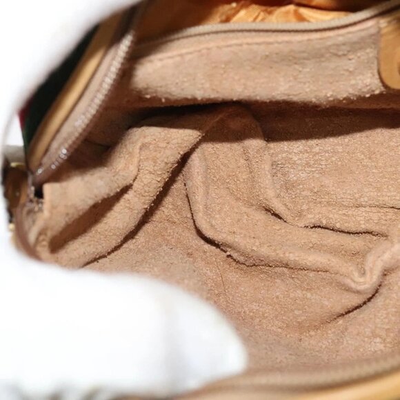 GUCCI Micro GG Supreme Web Sherry Line Bag PVC Beige Gold Auth gh497 - Picture 13 of 16